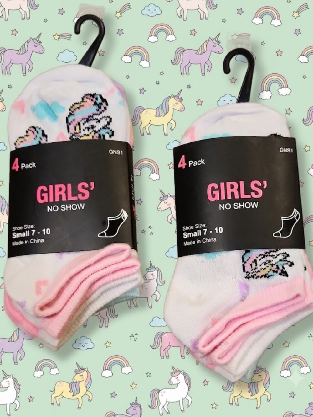 2 Packs Of Girls No Show Socks